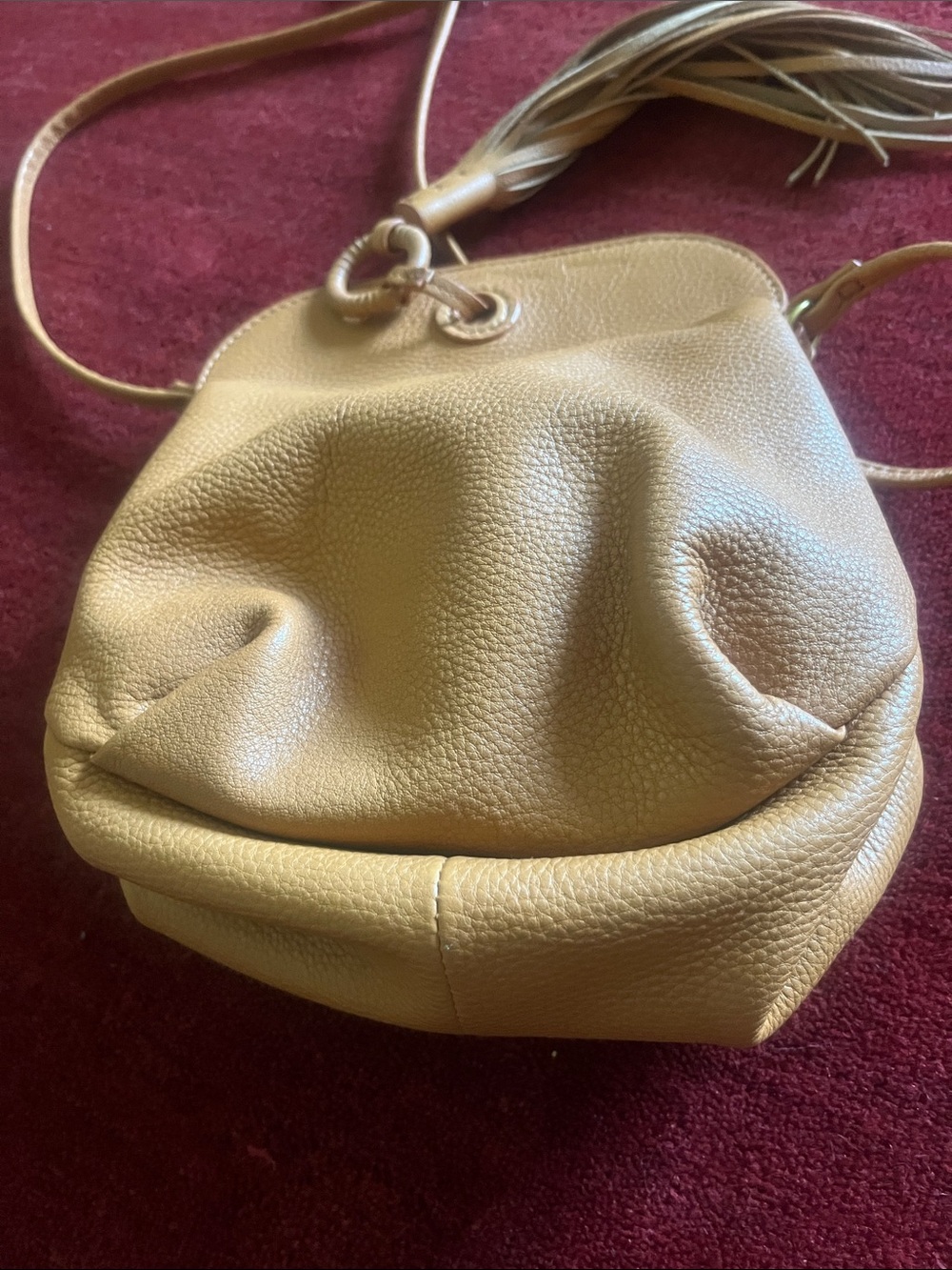 Hobo Birdy Leather Crossbody Bag Tan Cinnamon - Picture 7 of 9